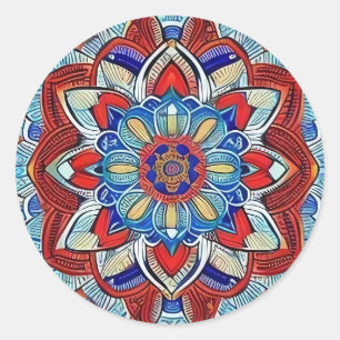 Earthtone Mandala Runder Aufkleber
