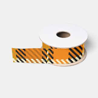 Earthtone Plaid Grosgrain Ribbon Ripsband