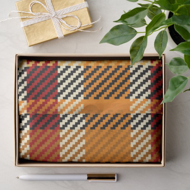 Earthtone Plaid Tissue Paper Seidenpapier (Geschenk)
