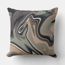 Earthy Abstract Waves with Neutral Tones  Kissen