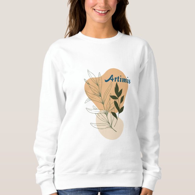 Earthy Abstrakt Boho Style Women Artwork Design Sweatshirt (Vorderseite)