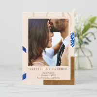 Earthy Abstrakt Fall Neutrals Blue Foto Wedding