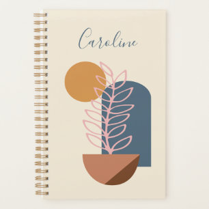 Earthy Abstrakt Geometric Botanical Personalisiert Planer