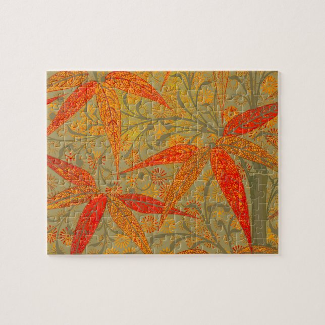 Earthy Bamboo Art Print Orange (Horizontal)