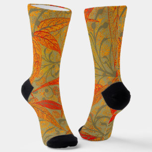 Earthy Bamboo Art Print Orange Socken
