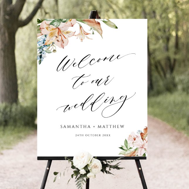 Earthy Blooms Wedding Welcome Sign Poster (Von Creator hochgeladen)