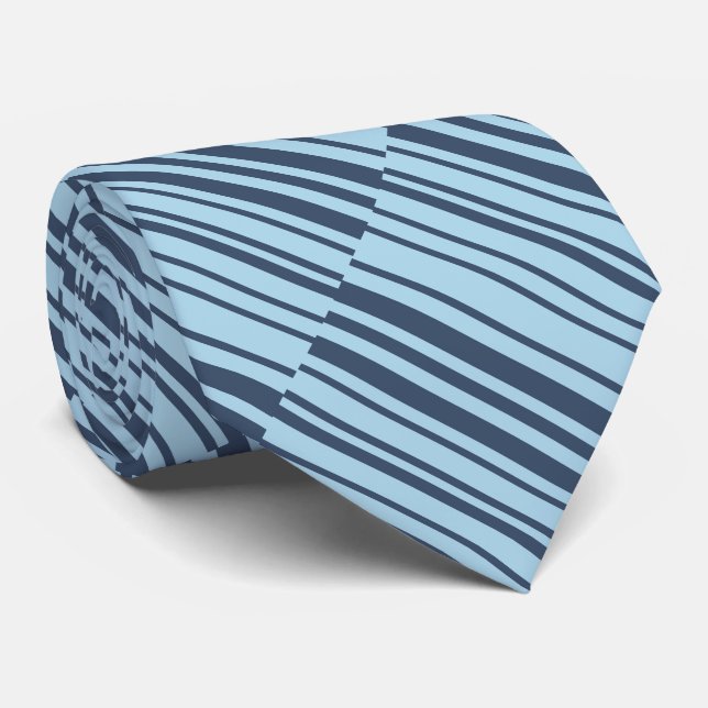 Earthy Blue Stripes Krawatte (Gerollt)
