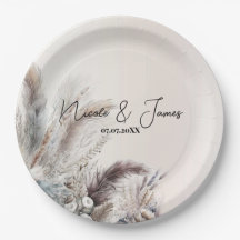 Earthy Bohemisch Floral Feathers Wedding