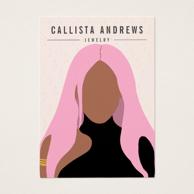 Earthy Bohemisch Pink Girl Earring Display Card (Vorderseite)