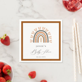 Earthy Bohemisch Rainbow Baby Shower Serviette