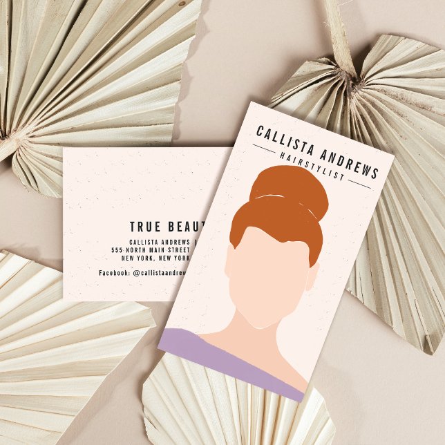 Earthy Bohemisch Redhead Girl Hairstylist Visitenkarte (Von Creator hochgeladen)
