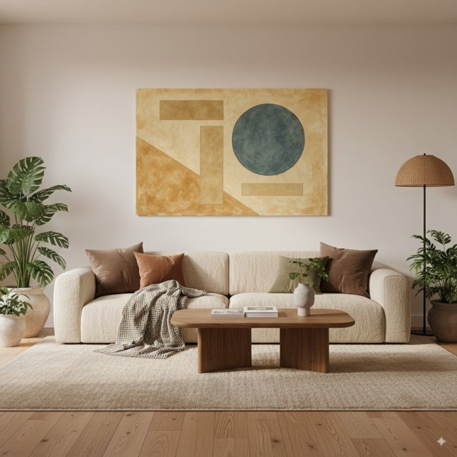 Earthy Boho Abstrakt geometrische Formen Kunst Leinwanddruck (Von Creator hochgeladen)