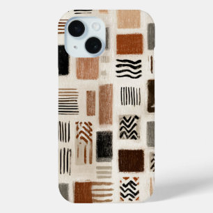 Earthy Boho Abstrakt Grid - HandGezeichnet Textur Case-Mate iPhone Hülle