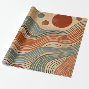 Earthy Boho Abstrakt in Terracotta Tones Geschenkpapier