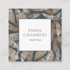 Earthy Boho Blätter Quadratische Visitenkarte