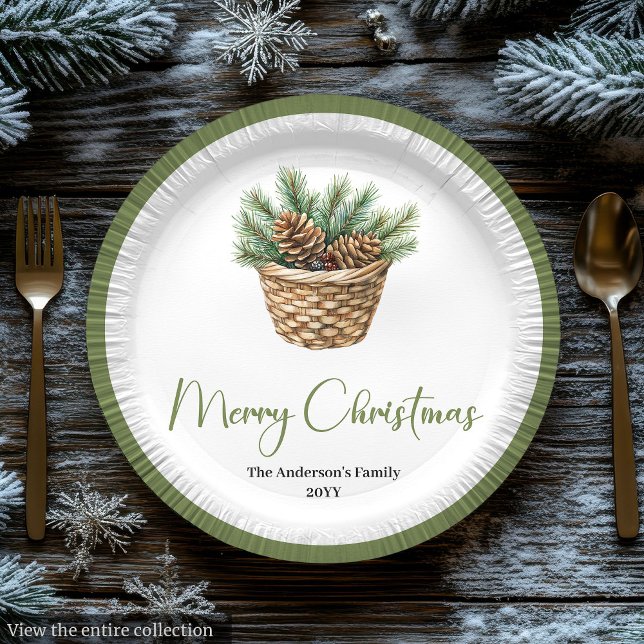 Earthy Boho Botanical Christmas Bouquet Dinner  Pappteller (Earthy Boho Botanical Christmas Bouquet Dinner Plates)