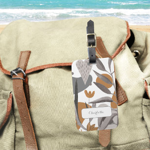 Earthy Boho Botanical Floral Gepäckanhänger