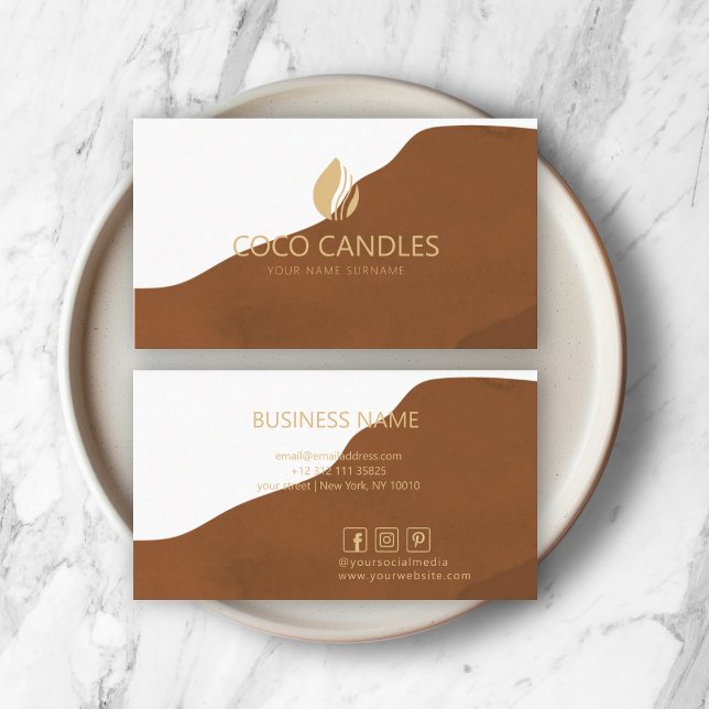 Earthy Boho Business Card Visitenkarte (Von Creator hochgeladen)