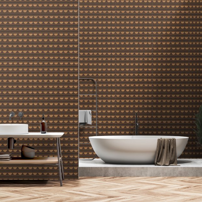 Earthy Boho Doodle Patterns Wallpaper Tapete (Badezimmer)