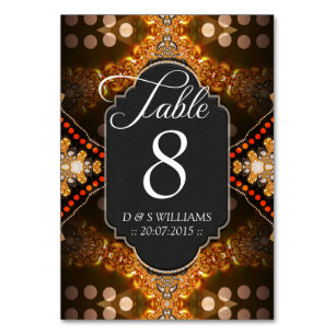 Earthy Boho Gold Mariage Tableau Numéro Cartes