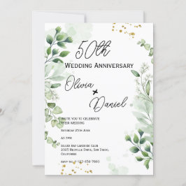 Earthy Boho Greenery Wedding Anniversary  Einladung