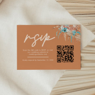 Earthy Boho Mariage QR Code RSVP