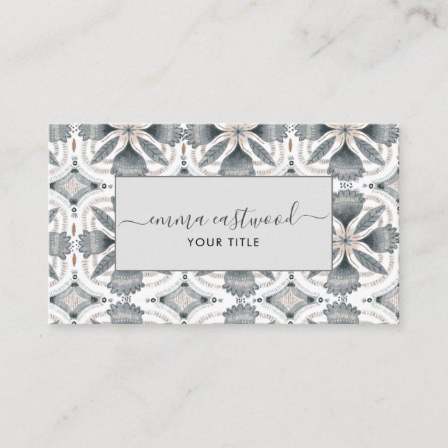 Earthy Boho Mute Blume Business Card Visitenkarte (Vorderseite)