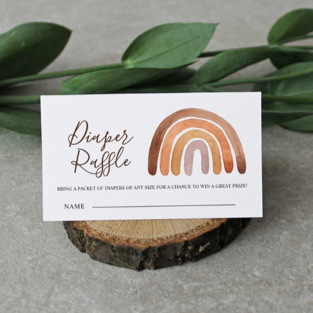 Earthy Boho Rainbow Baby Duwer Diaper Raffle Begleitkarte (Von Creator hochgeladen)