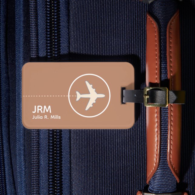 Earthy Boho Warm Terracotta Brown Gepäckanhänger (Vorderseite Insitu 4)