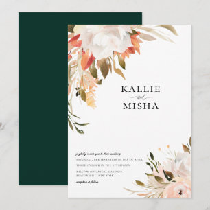 Earthy Botanical Floral Bouquet Wedding Einladung