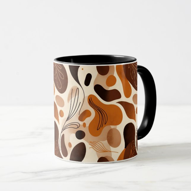 Earthy Botanical Mix Mug – Modern Abstract Design (Devant droit)