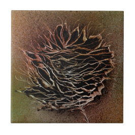 Earthy Brown Blume Fliese