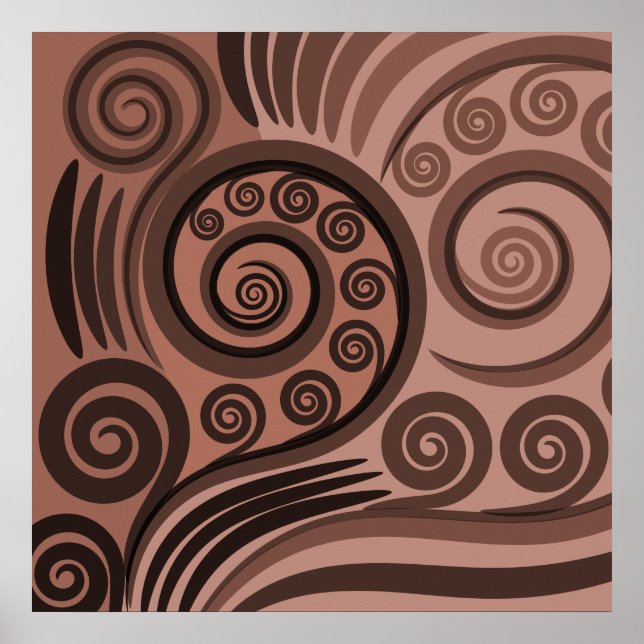 Earthy Brown Fern FronCurls Poster (Vorne)