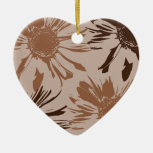 Earthy Brown Gerbera Blume Keramikornament