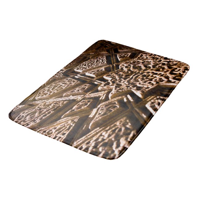 Earthy Brown Stars Badematte (Schrägansicht)