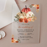 Earthy Burnt Orange Floral Pumpkin Wedding Acryleinladungen<br><div class="desc">Amaze your guests with this elegant wedding invite featuring beautiful flowers and modern typography. Simply add your event details on this easy-to-use template to make it a one-of-a-kind invitation.</div>