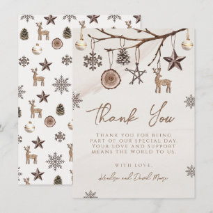 Earthy Christmas Dankeschön-Karte für Babydusche Dankeskarte