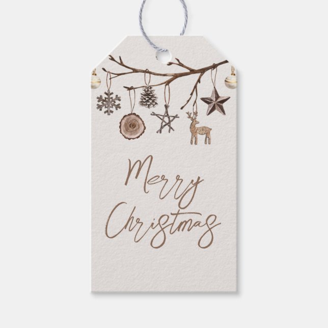 Earthy Christmas Gift Tag Geschenkanhänger (Vorderseite)