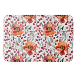 Earthy Colors, Fall Flowers Monogrammed Badematte