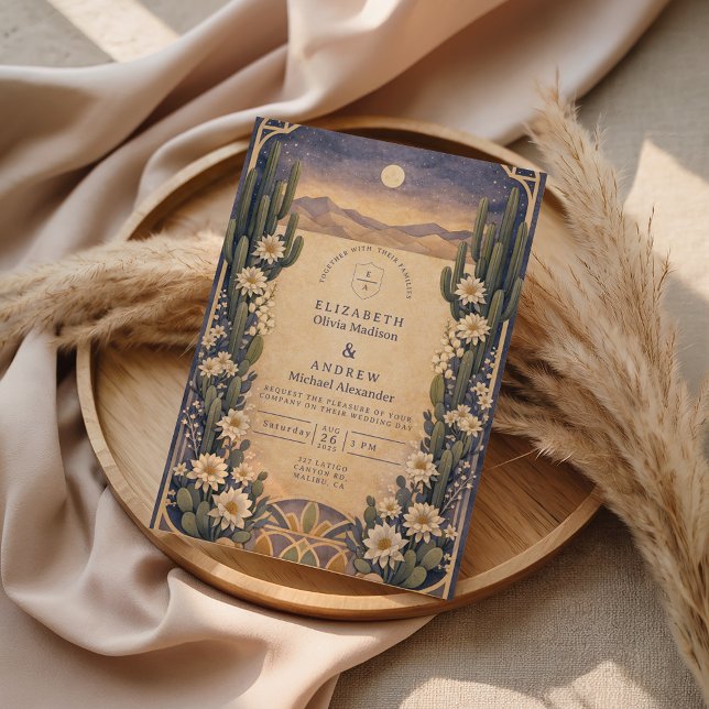 Earthy Desert Floral Wedding Einladung (Von Creator hochgeladen)