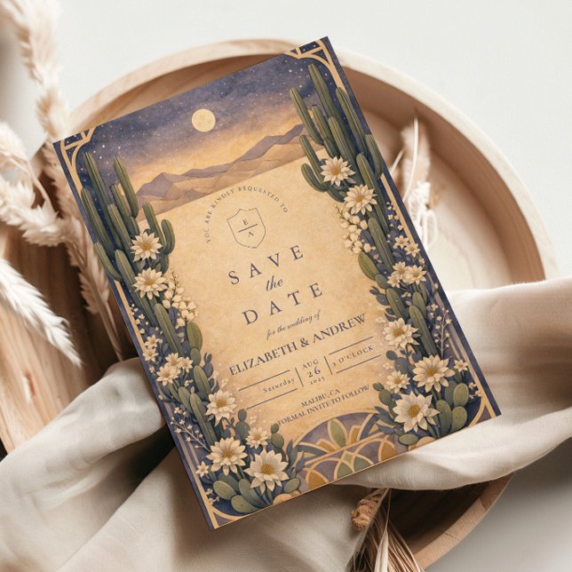 Earthy Desert Floral Wedding Save The Date (Von Creator hochgeladen)