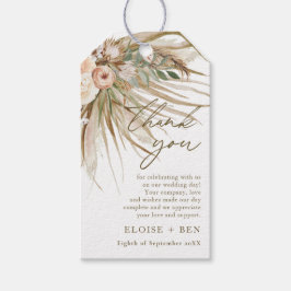 Earthy Drithy Pampas Grass Floral Wedding Bridal Geschenkanhänger