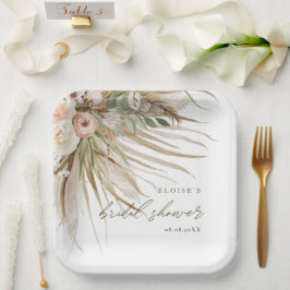 Earthy Drithy Pampas Grass Floral Wedding Bridal P Pappteller