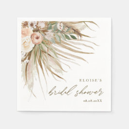 Earthy Drithy Pampas Grass Floral Wedding Bridal Serviette