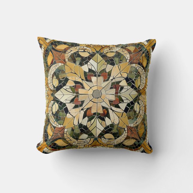 Earthy Elegance Mosaic Kissen (Vorderseite)
