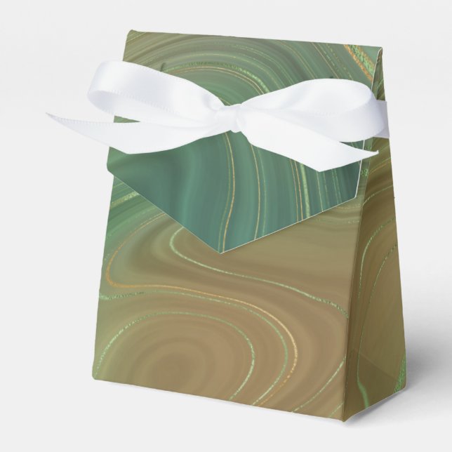 Earthy Emerald Strata | Green und Golden Ink Agate Geschenkschachtel (Vorderseite)