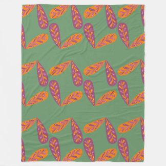 Earthy Feather Pattern Fleecedecke