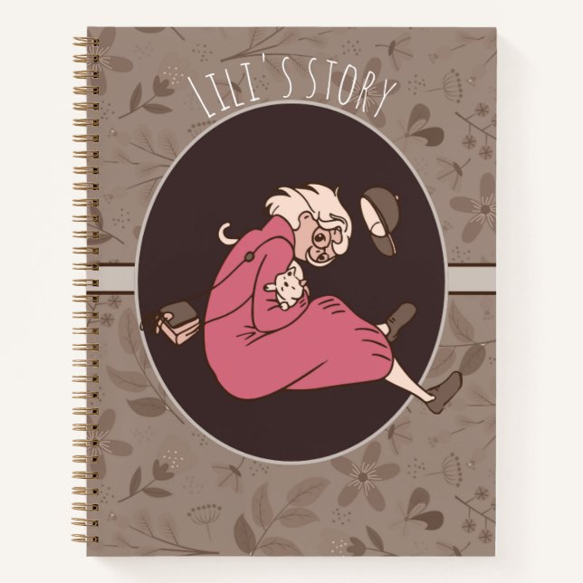 Earthy Floral Pattern Notizbuch (Vorderseite)