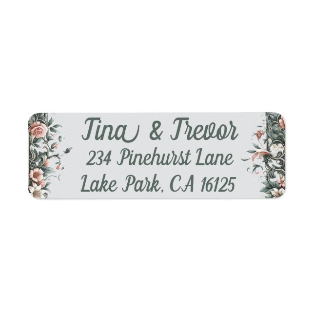 Earthy Floral Vine Address Labels (Vorne)