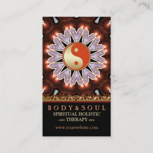 Earthy Fresh Healing YinYang Yoga Business Cards Visitenkarte